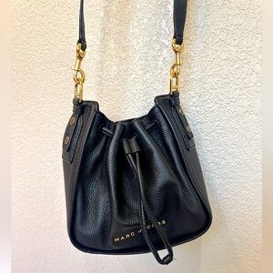 Marc Jacob’s Black Leather Drawstring Crossbody Bag